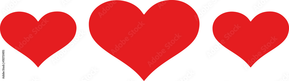 Heart emblem with three hearts