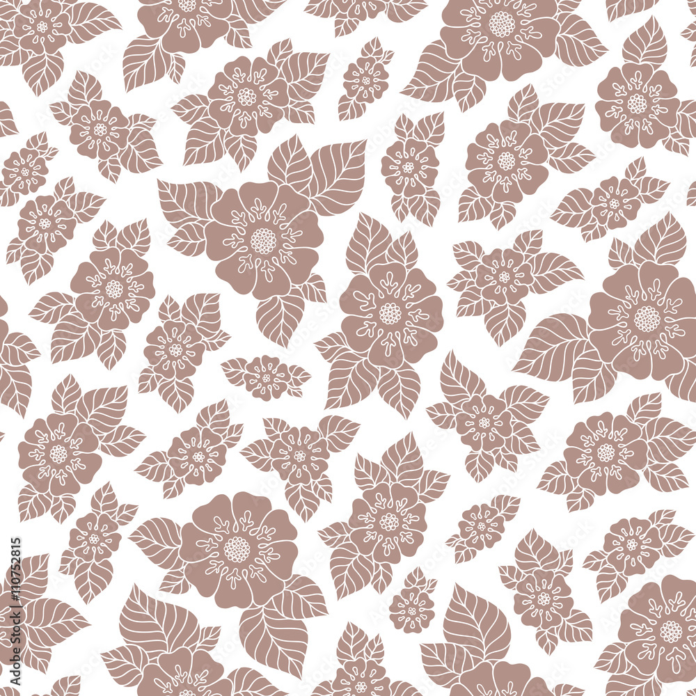 Fototapeta premium Seamless vector floral pattern with colorful fantasy plants and