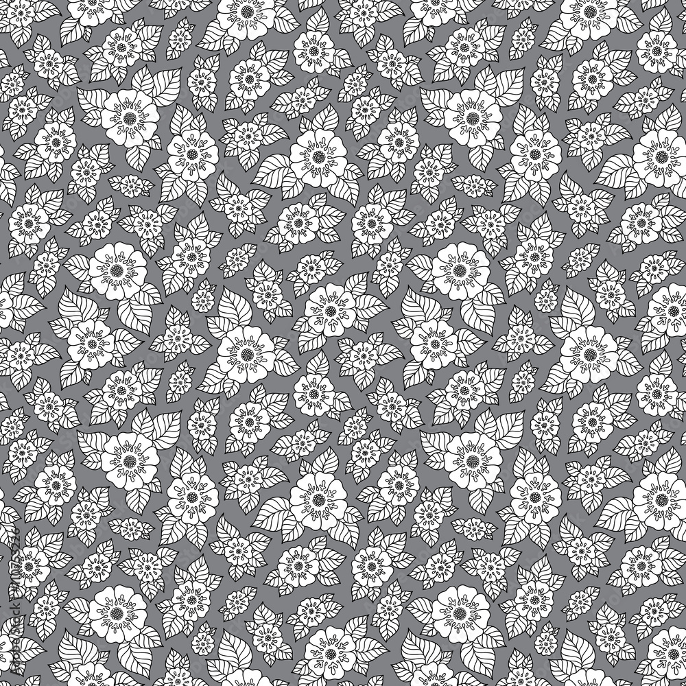 Floral drawn sketch background. Floral drawn sketch background.