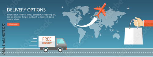 Delivery options flat illustration