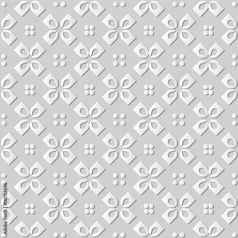 Seamless 3D white paper cut art background 436 vintage cross round check Seamless 3D white paper cut art background 436 vintage cross round check