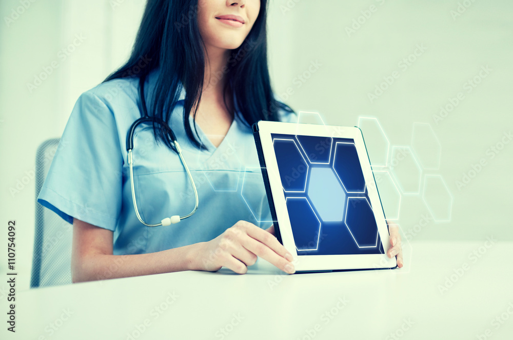 close up of doctor showing hologram on tablet pc close up of doctor showing hologram on tablet pc
