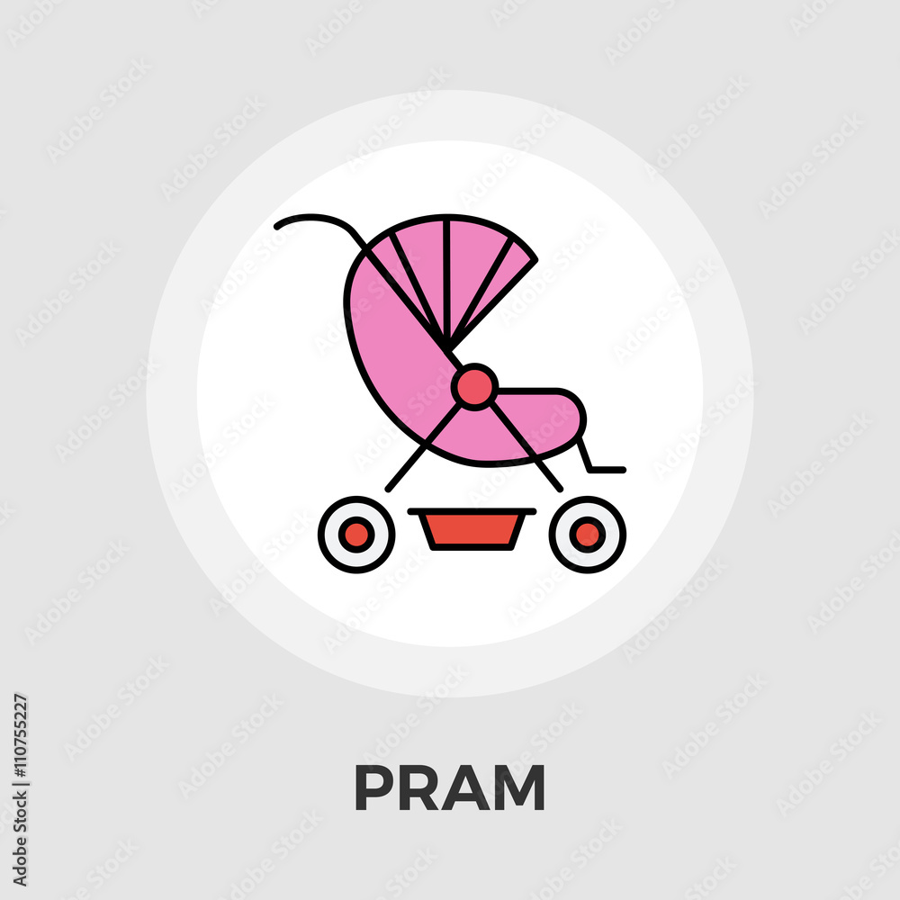 Pram vector flat icon Pram vector flat icon