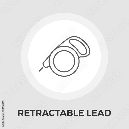 Retractable lead vector flat icon