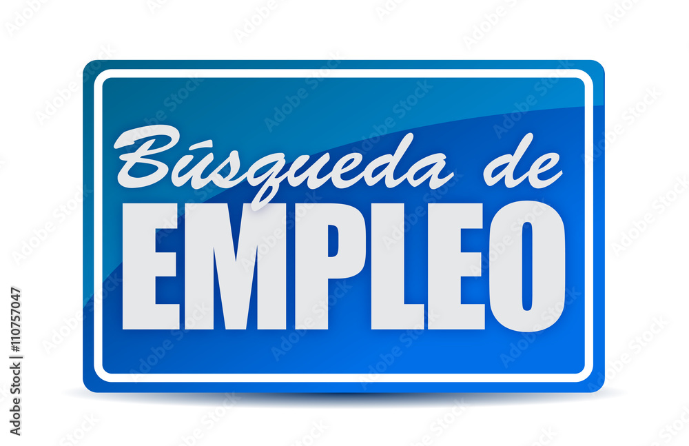 job search blue sign in Spanish concept