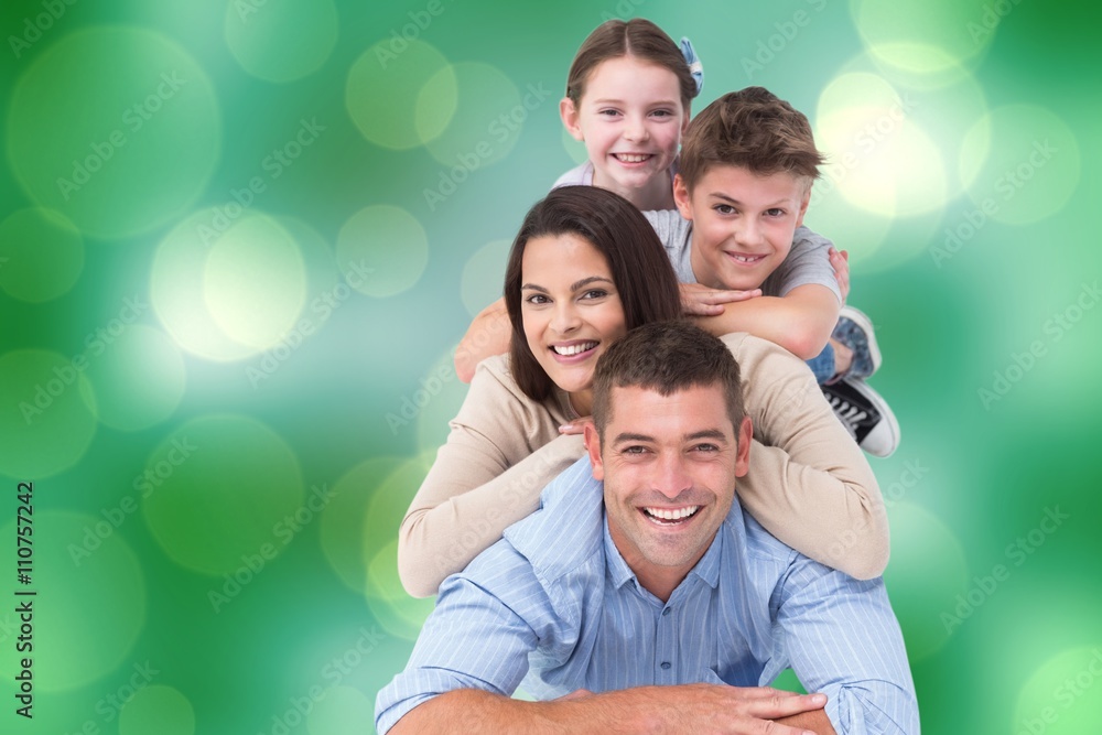 Fototapeta premium Composite image of happy family