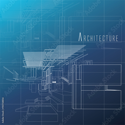 An exploded view of a building