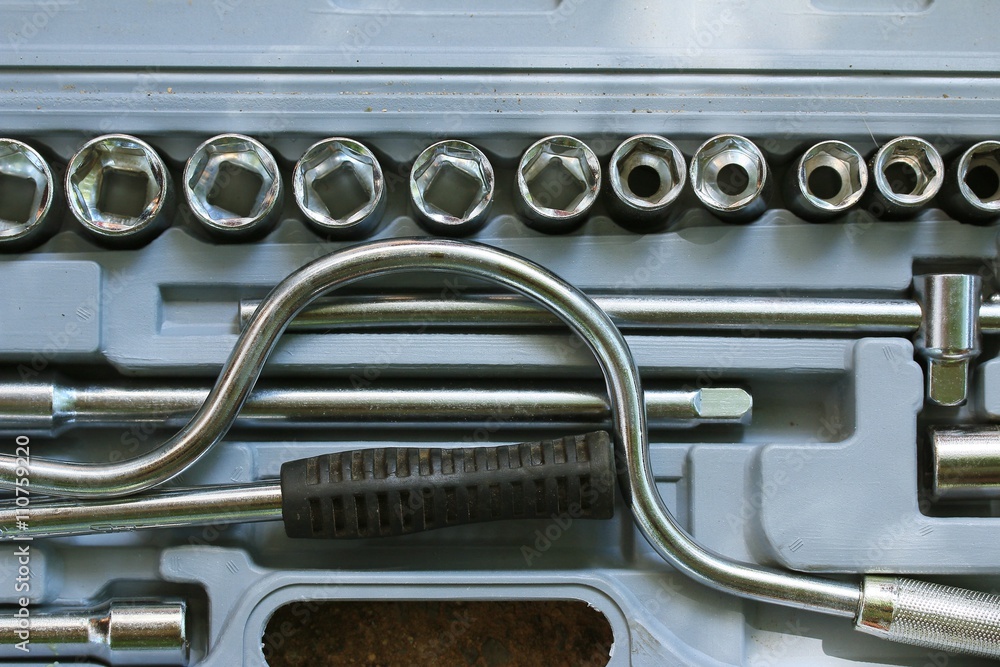 Fototapeta premium Box wrench head bits for the screwdriver