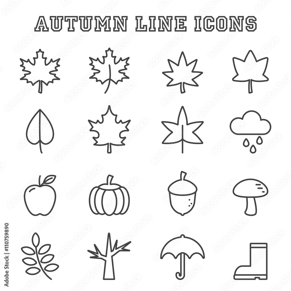 autumn line icons autumn line icons