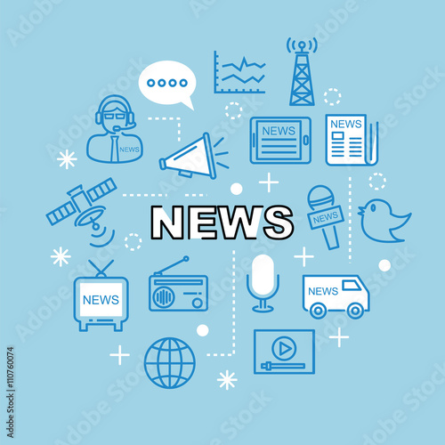 news minimal outline icons