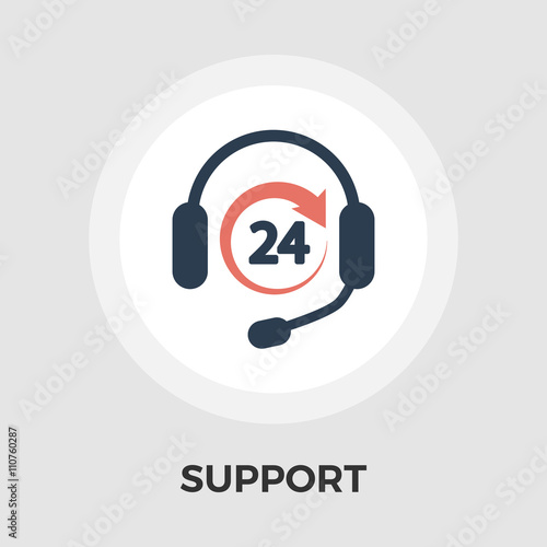 Support 24 hours flat icon
