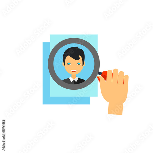 Head hunting flat icon