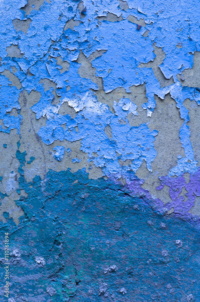 blue peeling paint