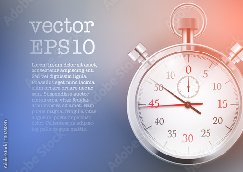 Background with analog stopwatch.