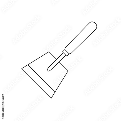 Putty knife line icon