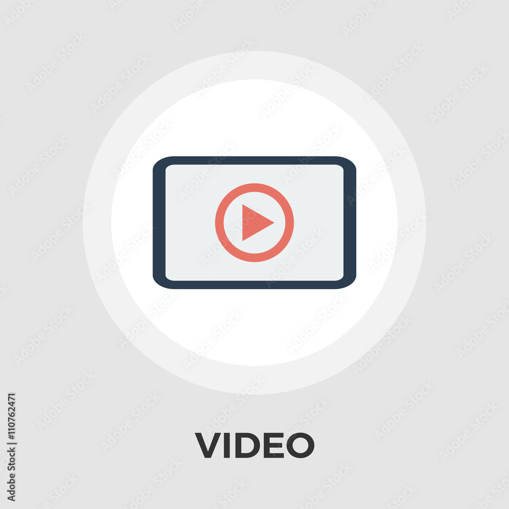 Video player vector flat icon