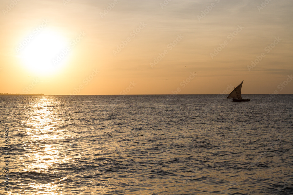 Dhow at sunset