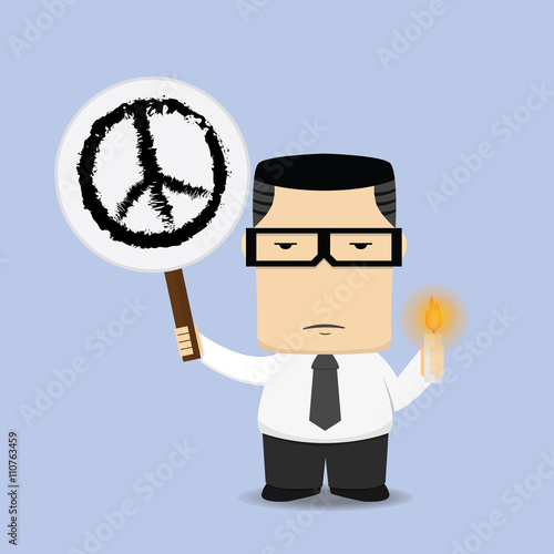 Businessman want peace 