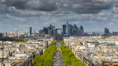 Paris, Financial district la Defense, Timelapse, HD (1920X1080)
