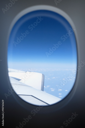 View through plane window