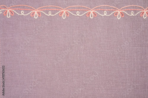 Linen cloth with hand embroidery