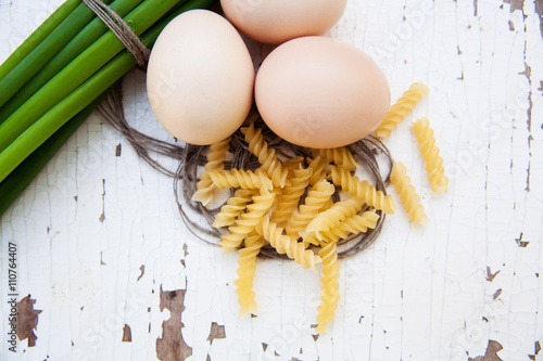 Food ingredients for omelet - healthy breakfast