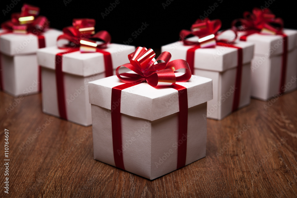 Obraz premium small gift boxes on the table