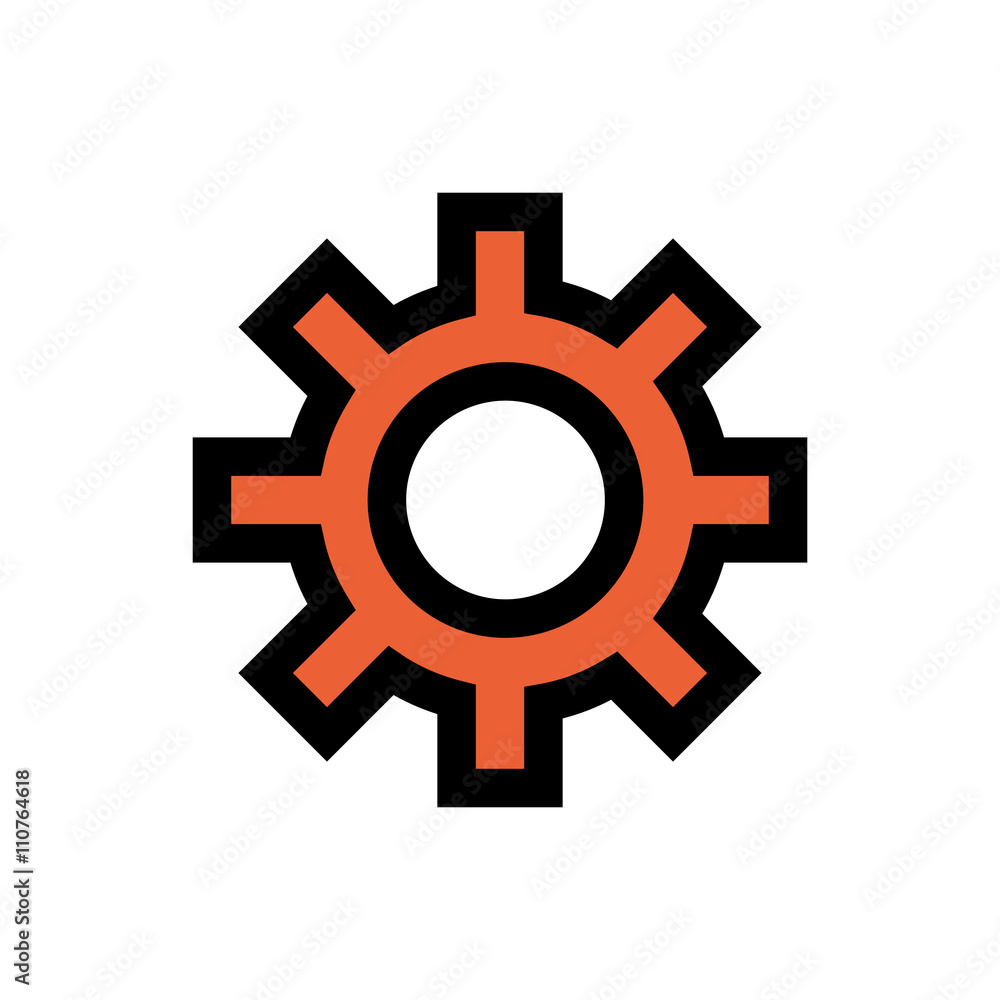 Working process, wheel line icon.