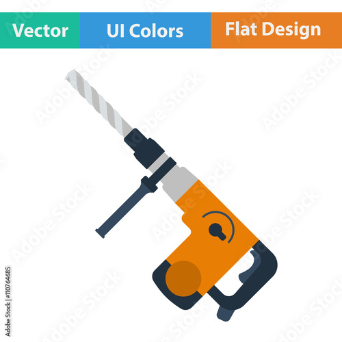 Flat design icon of electric perforator