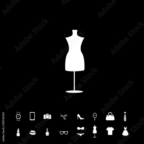 woman mannequin icon fashion set