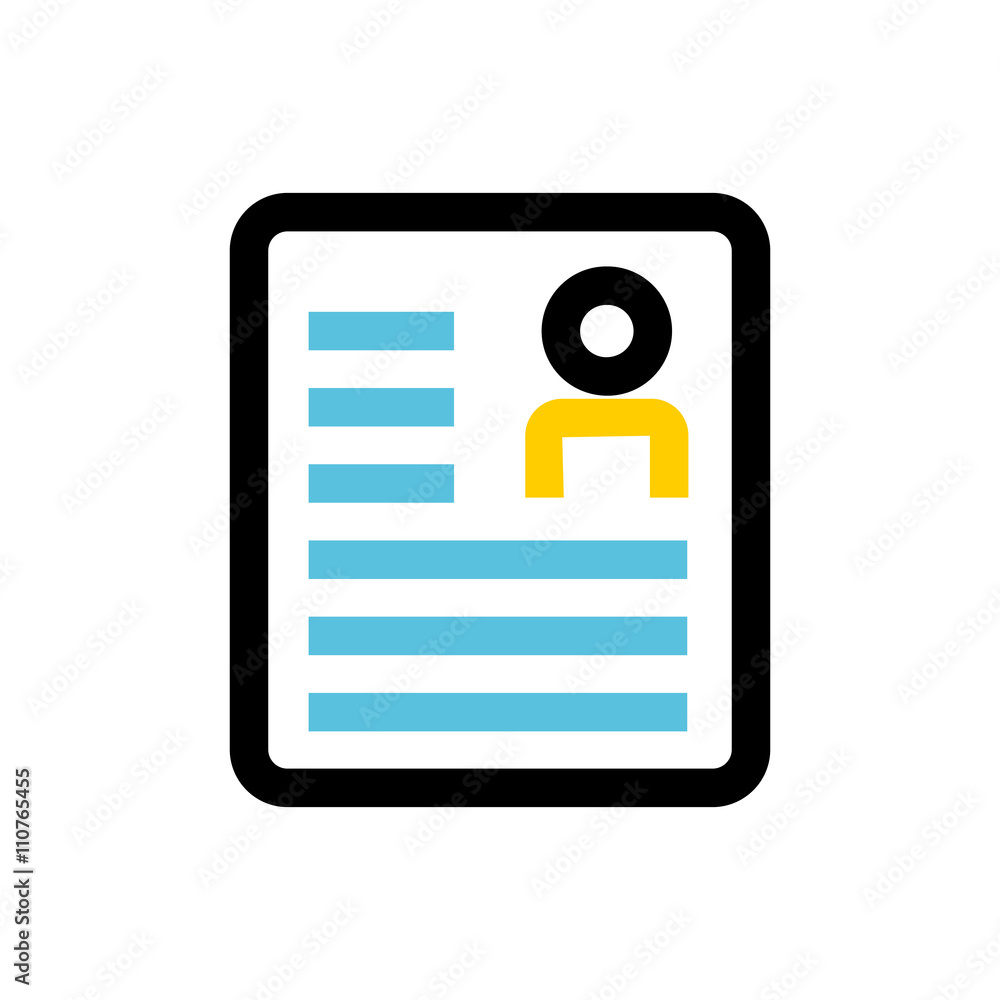 Fototapeta premium Resume, profile, employee line icon