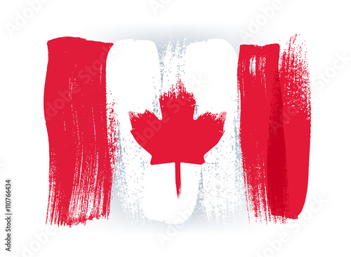 Canada colorful brush strokes painted flag.