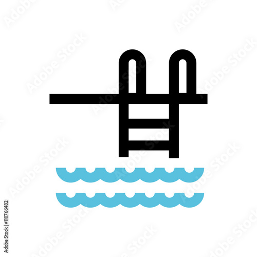 Pool, swimming pool line icon.