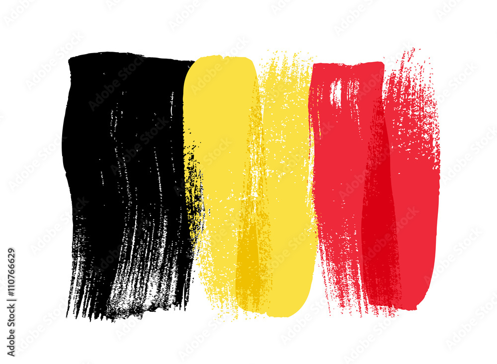 Obraz premium Belgium colorful brush strokes painted flag.