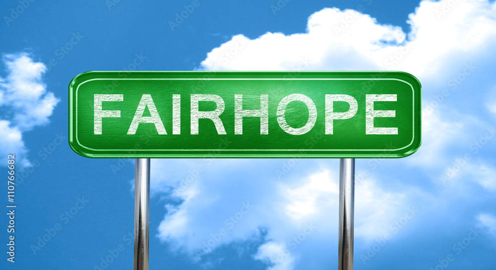 Obraz premium fairhope vintage green road sign with highlights