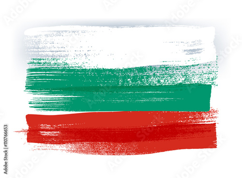 Bulgaria colorful brush strokes painted flag.