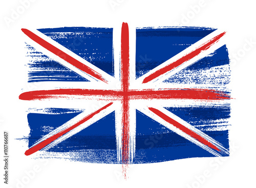 Valokuvatapetti Great Britain colorful brush strokes painted flag.