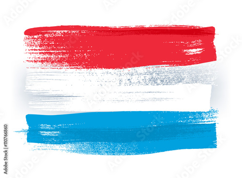 Photography Luxembourg colorful brush strokes painted flag.