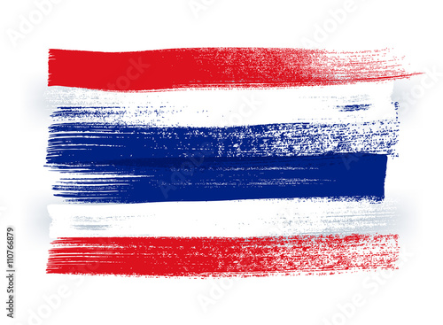 Thailand colorful brush strokes painted flag.