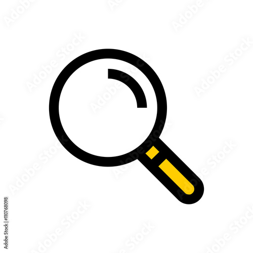 Magnifying glass, search line icon.