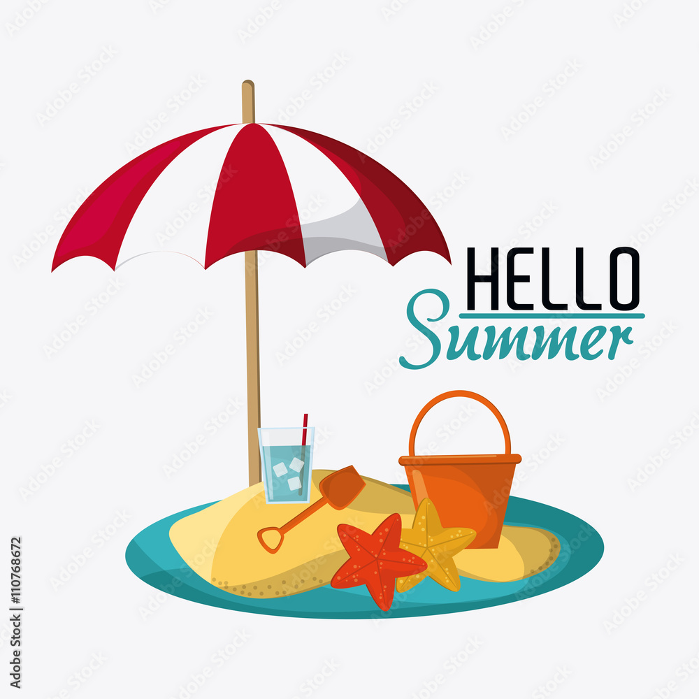 Fototapeta premium Summer design. Vacation icon. Colorful illustration