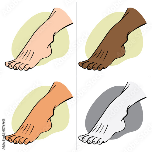 Individual human foot. ethnic