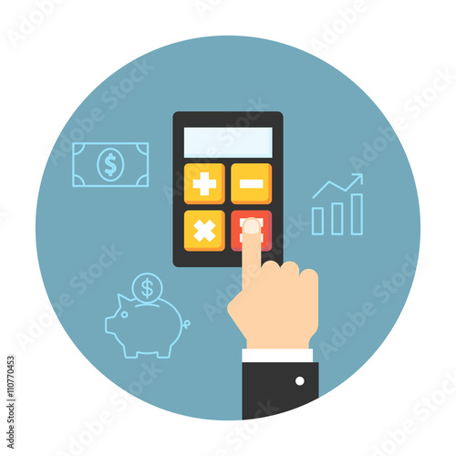 Hand considers on the calculator