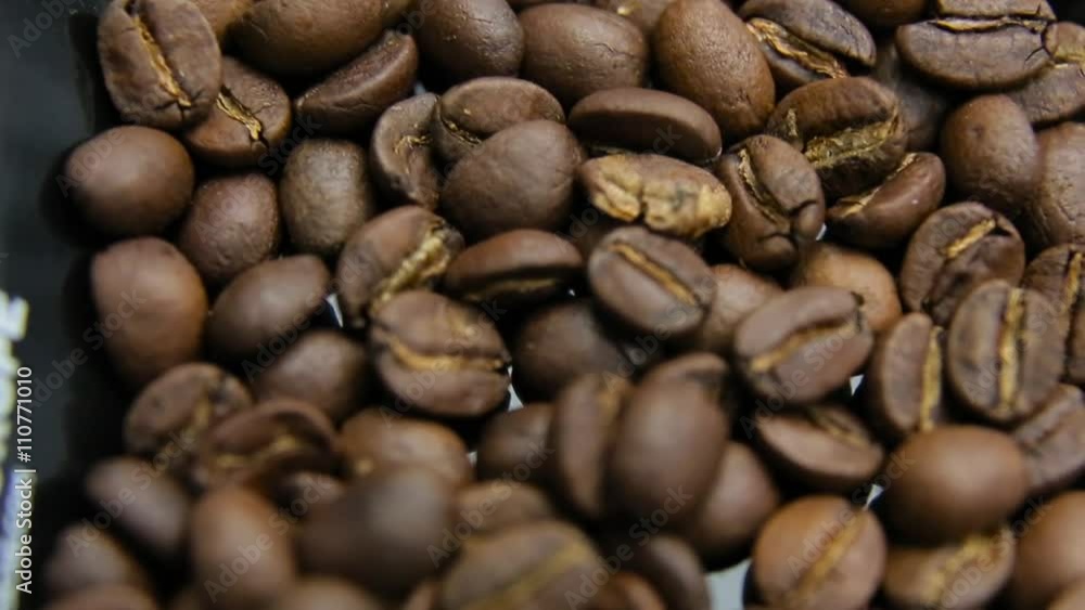 Roasted coffee beans close up. Roasted coffee beans close up.