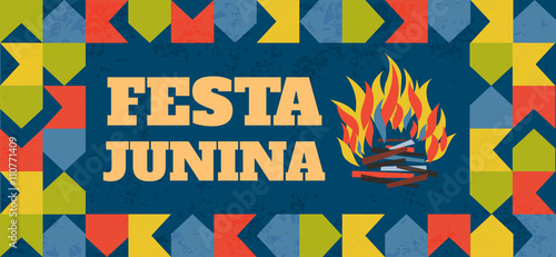 Festa Junina illustration - traditional Brazil June festival party. Vector illustration.