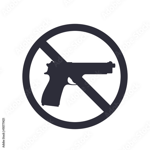 no guns sign with pistol, gun silhouette, no weapons allowed, vector illustration photo