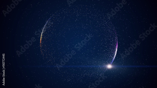 Abstract background with circular shape formed of small particle