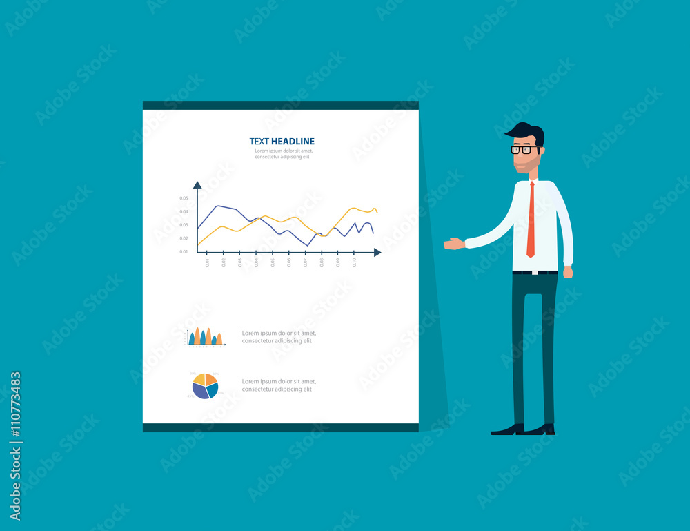 business man presenting on dashboard graph report .business analytic concept . business man presenting on dashboard graph report .business analytic concept .