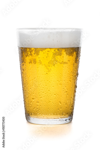 Glass of beer isolated on white background