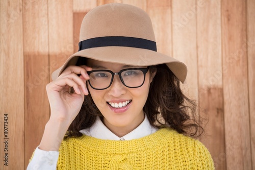 Hipster with hat and glasses